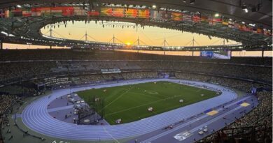 Soleil couchant sur le Stade de France. ©David Savary